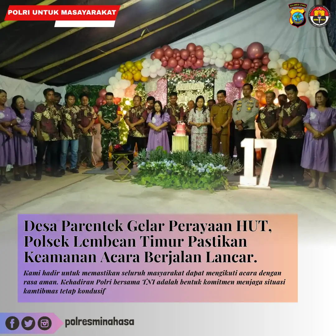 Desa Parentek Gelar Perayaan HUT, Polsek Lembean Timur Pastikan Keamanan Acara Berjalan Lancar